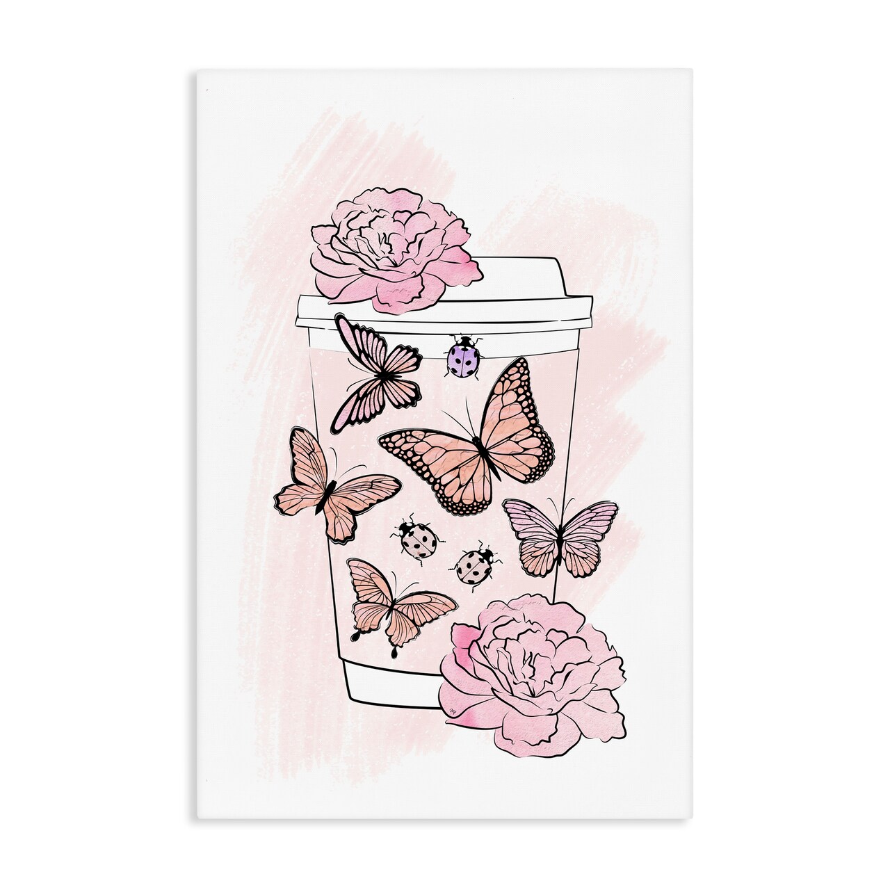 Stupell Industries Romantic Coffee & Butterflies Canvas, design by Martina Pavlova